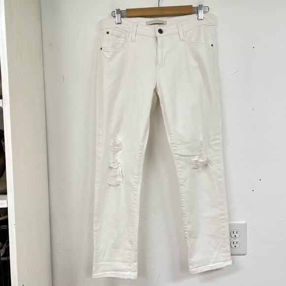 Joes Jeans Vintage Reserve White Distressed Easy Crop Jeans Womens 28 Straight - Picture 1 of 14